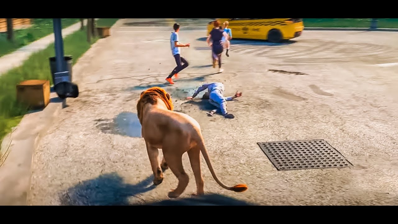 WILD BEAST LION SIMULATOR | WILD ANIMAL LION ATTACK PEOPLE IN A CITY | ANDROID GAMEPLAY