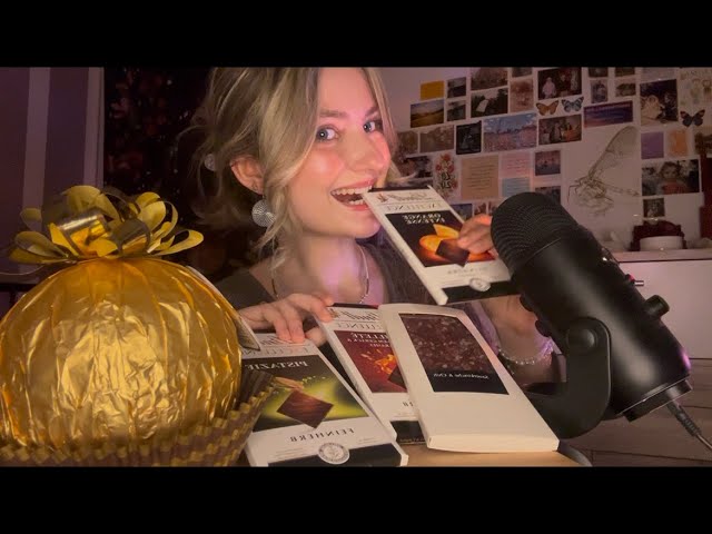 ASMR | eating chocolate (soft/crunchy eating sounds with whispers)