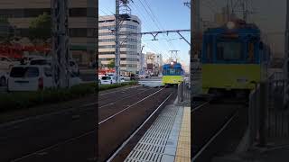 阪堺電車モ351形355編成天王寺駅前行き到着シーン