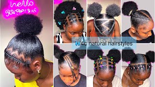💫 Easy Back To School 4𝐜 natural hairstyles + 𝐒𝐥𝐚𝐲𝐞𝐝 edges 🩵TIKTOK HAIRSTYLES 🩷💫
