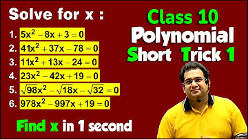 Part 1 - Polynomial Short Tricks Class 10 | Very Rare Students Know This Trick