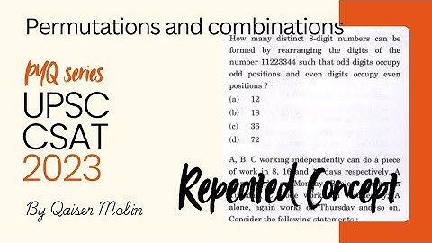 How many distinct 8-digit numbers.. | Permutations and combinations | UPSC CSAT PYQ SERIES 2023