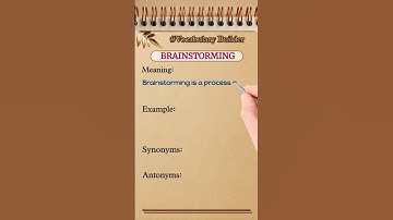 Meaning of brainstorming | Brainstorming meaning #shorts #vocabulary #yt #education #vocab #english