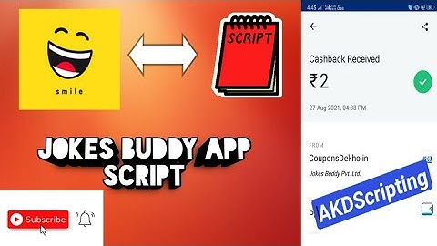 Jokes Buddy app script | hack trick | unlimited PAYTM CASH