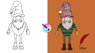 PINTA CON KRITA: CÓMO CREAR UN GNOMO NAVIDEÑO (APRENDE NUEVOS PASOS DESPUÉS DE COLOREAR - CAPAS D... screenshot 5
