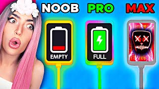 NOOB vs PRO vs HACKER in Crazy RECHARGE PLEASE App Game! screenshot 4