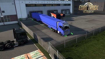 Reverse Parking HCT Double Trailer onto Loading Bay - Euro Truck Simulator 2- Hard Parking