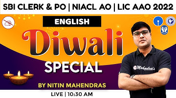 SBI PO 2022 | SBI CLERK 2022 | INSURANCE 2022 | English | Diwali Special | Nitin Mahendras
