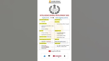 Intelligence Bureau Security Assistant  (Motor Transport) Recruitment 2025 - AG Jobs Officials