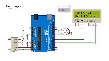 Arduino DS1307 Real Time Digital Clock & Calendar | Simulation