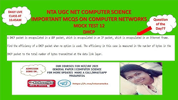 (Mock Test 12) NTA UGC NET Computer Science | Computer Networks MCQs | DHCP