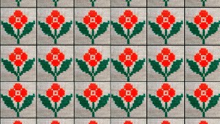 cross stitch two in one design.woolen sitting mat.vorat ason design.cross stitch flower design.