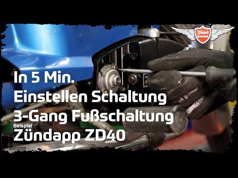 In 5 Min. eine 3-Gang Fußschaltung einstellen - Moped-Garage TV