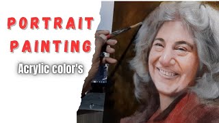 Portrait Painting | Acrylic color portrait | canvas painting #art #drawing #portraitpainting 