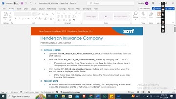 Module 6 SAM Project 1a | New Perspectives Word 2019 | Henderson Insurance Company #newperspectives
