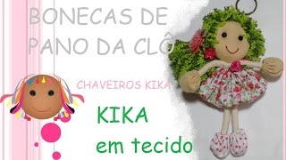 Chaveiro bonequinha em tecido