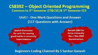 Java MCQ  |  117 Questions and Answer for End Semester Exams, Interview | OOP -Unit 1 | 65