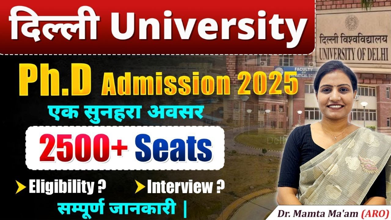 Delhi University PhD Admission Started | Delhi University New PhD ...
