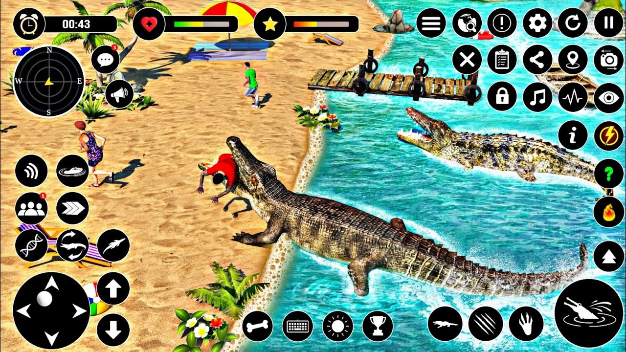 Взломанный animal. Крокодайл атака Бархан. Симулятор пляжа. Crocodile Attack 2019 hungry.