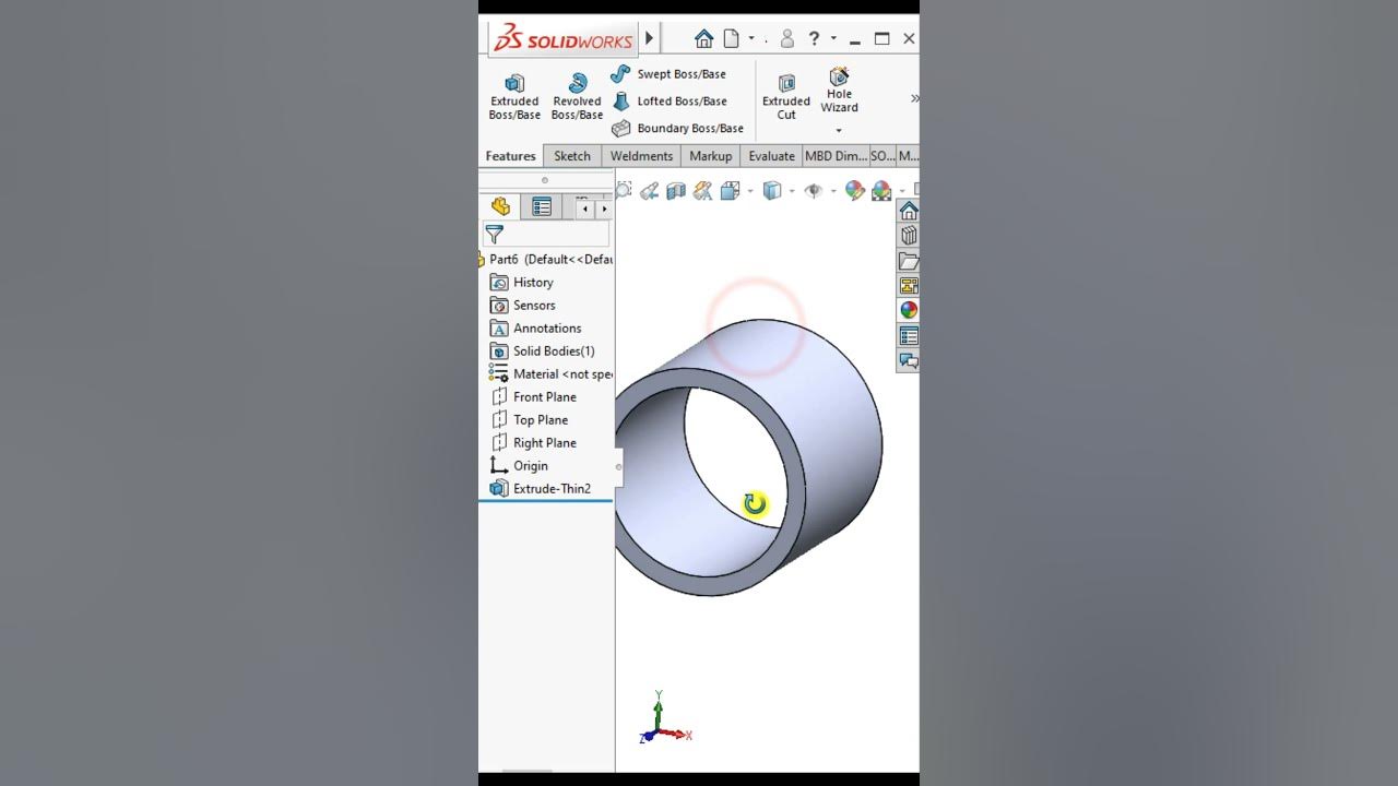 Solidworks Tips Thin Extrude with Cap Ends Option YouTube