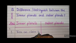 Difference between inner planets and outer planets(inner planets and outer planets#arintelligentkids