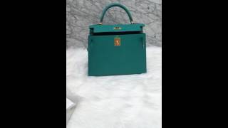 Hermes Luxury World Kelly 28cm Blue Paon Epsom GHW 