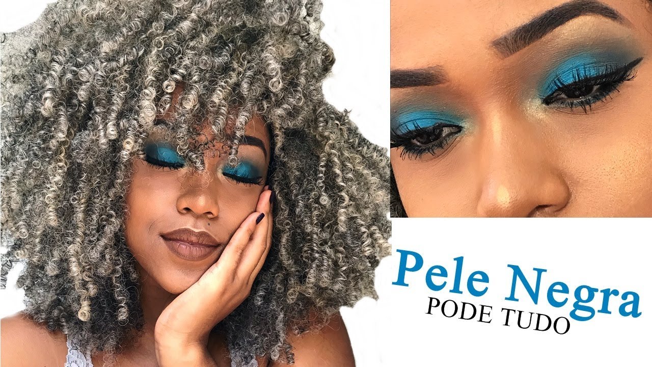 MAQUIAGEM AZUL EM PELE NEGRA | MARIANA PALMEIRA