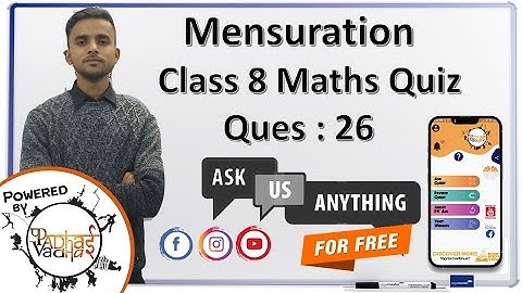Quiz solving and Explanation Q26 | Mensuration | Class 8 Maths | Padhai Vadhai Quiz