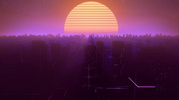 Neon City Outrun Synthwave Animation loop 3 - Creative Commons