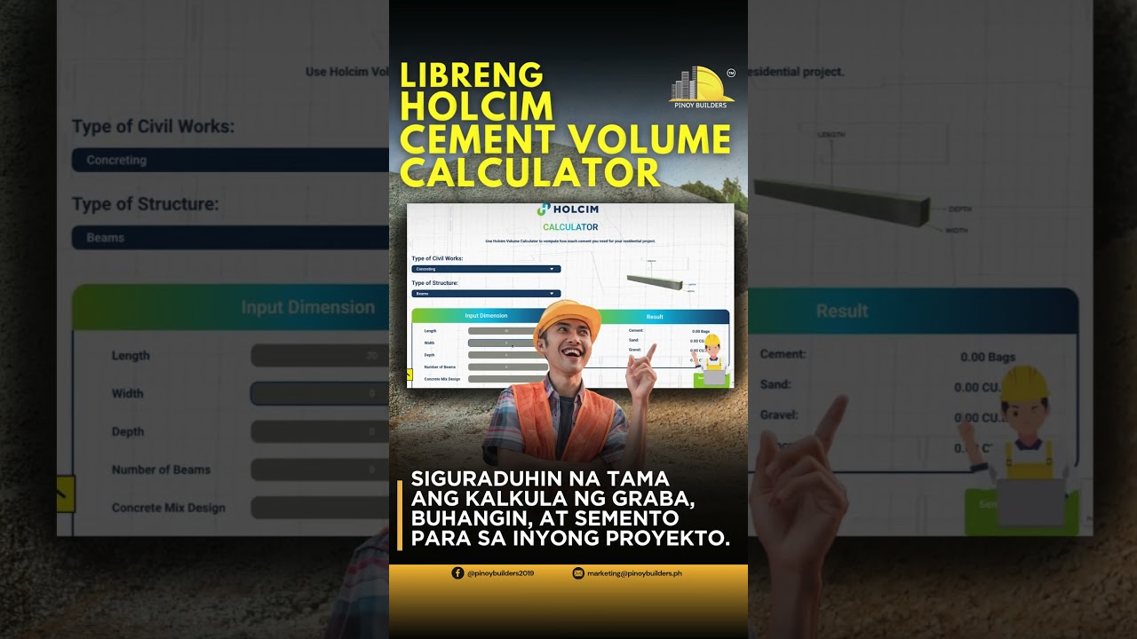 PINOY BUILDERS CEMENT CALCULATOR
