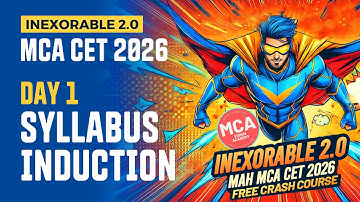 MCA CET 2026 Syllabus Induction Crash Course - Day 1🔥 INEXORABLE FREE Crash Course 🚀