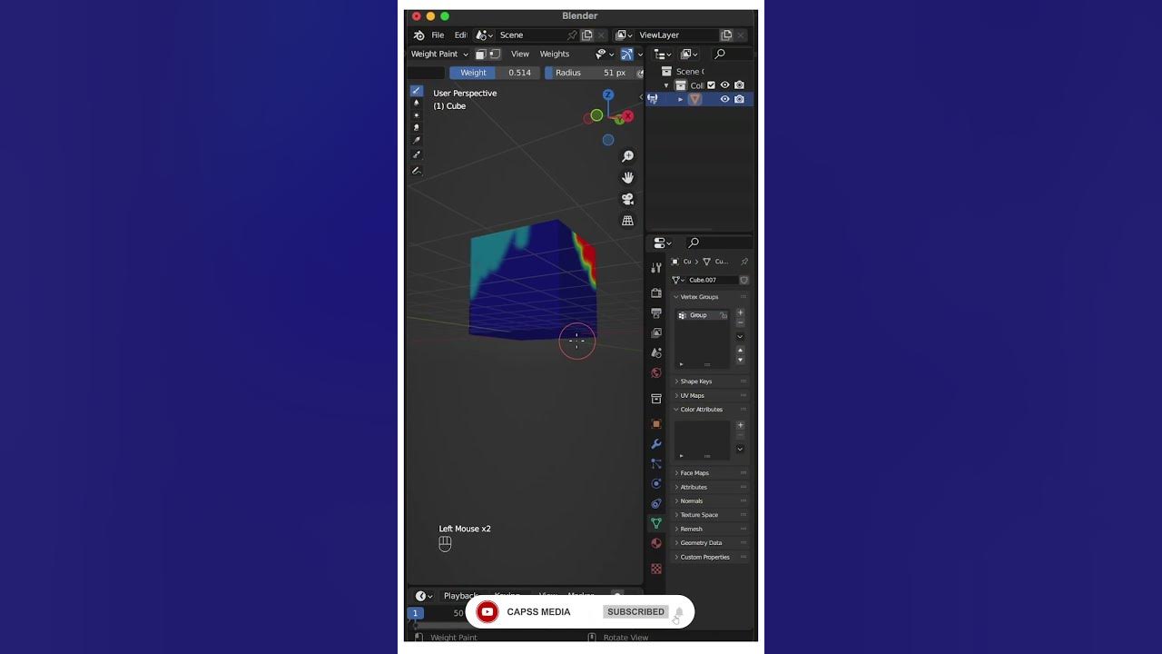 BLENDER 19.WEIGHT PAINT MODE YouTube