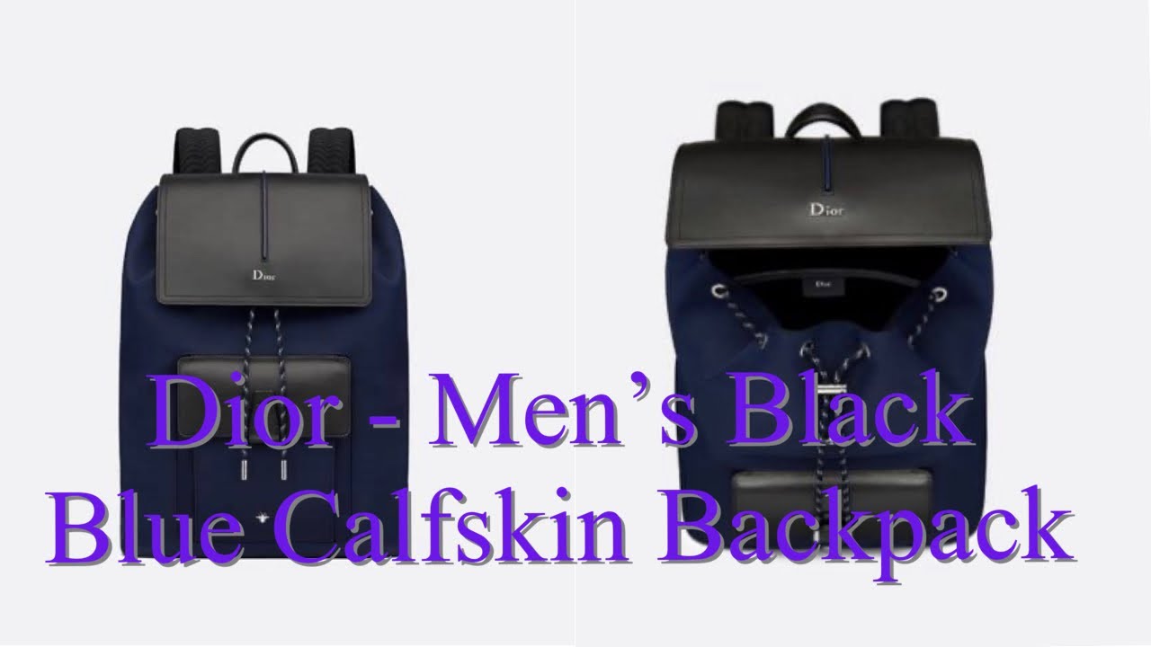 Dior - Men's Black & Blue Calfskin Backpack 