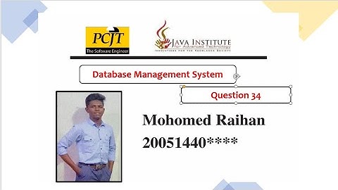 Question Set 34 | Database Management System | Java Institute