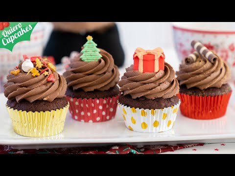 CUPCAKES DE CHOCOLATE TOBLERONE    ESPECIAL NAVIDAD    QUIERO CUPCAKES