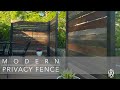 Modern Horizontal Wood and Metal Privacy Fence DIY Project - Using Slipfence Posts from Home Depot
