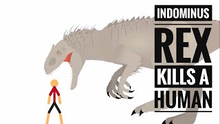 Dinosaurs VS human | Indominus Rex kills a Human StickNodes Jurassic World