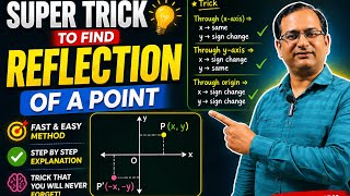 X-axis, Y-axis, Origin Reflection Trick 💯 | Class 9 Maths आसान तरीका
