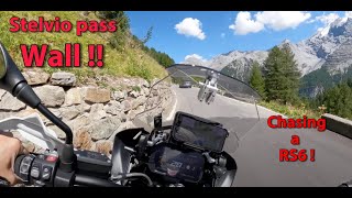 😎 WALL !STELVIO PASS A quick run chasing an Audi RS6 on a BMW GS 1250 😎TVAM Dont watch !!!