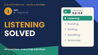 IELTS Listening Practice Test (B1, Band 5–5.5) Solved and Explained | Part 2