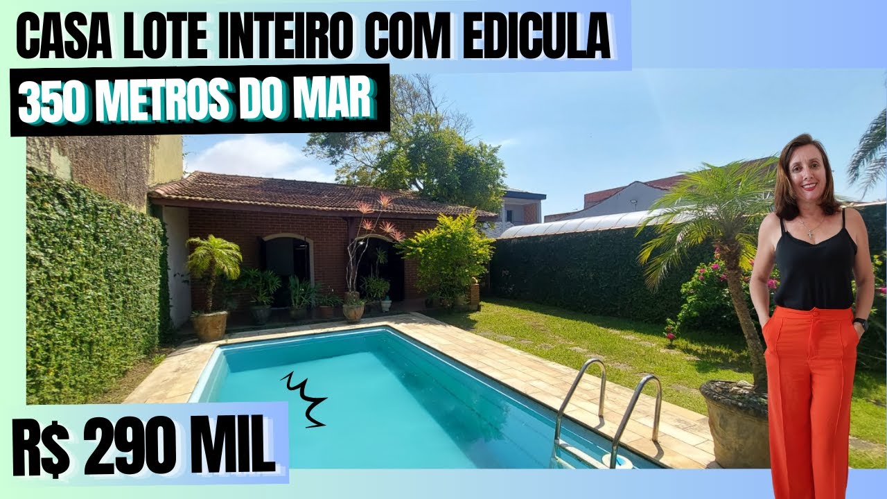 (VENDIDA) Casa para venda com LOTE INTEIRO + EDICULA  e PISCiNA muito BARATA em Itanhaém-SP