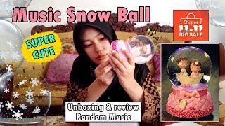 SNOW BALL MUSIC PINK COUPLE || PINK MUSIC BOX SHOPEE 11.11 HAUL