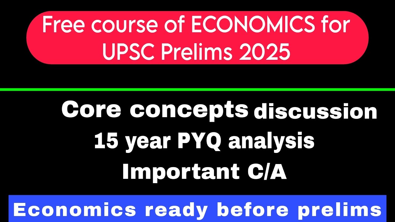 Economics for UPSC PRELIMS 2025 | Free upsc economics lectures | # ...