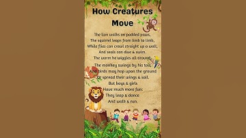 How Creatures Move | Poems in English | English Poems for kids | #shorts #english