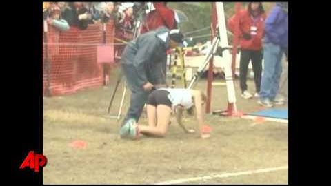 Raw Video: Runner Crawls to Finish Line