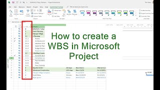 How to build a WBS in Microsoft Project