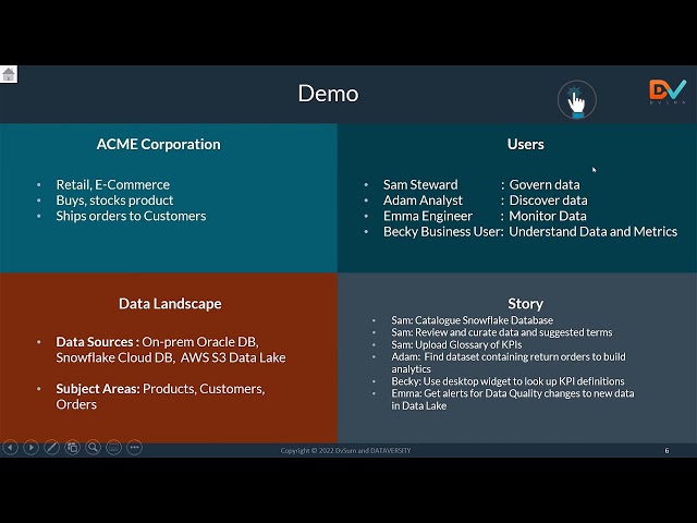 DATAVERSITY Demo Day - Data Catalogs - DvSum session