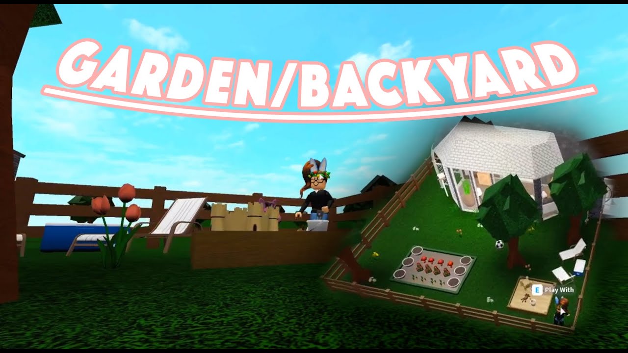 Making A Garden Backyard For My Bloxburg House Speed Build 10K