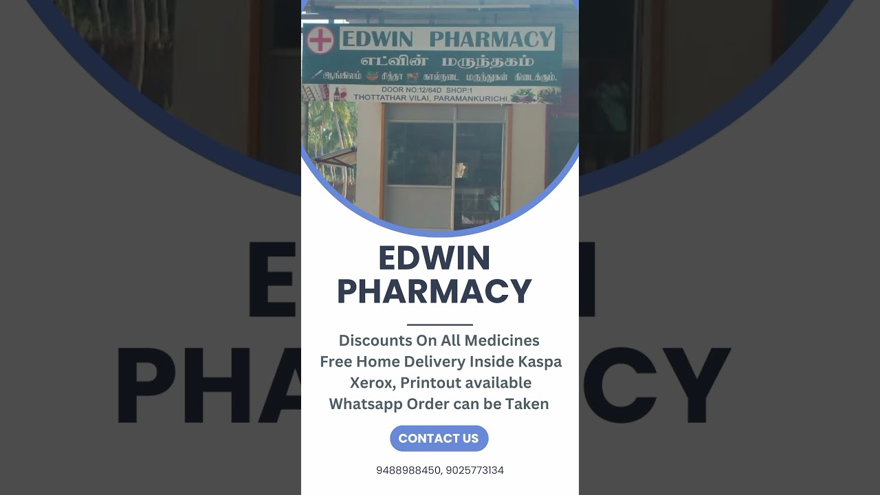Edwin Pharmacy || Medicines with Discount || Free Home Delivery inside Kaspa || WhatsApp Order Taken