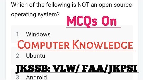 Computer Knowledge MCQs JKSSB VLW / FAA / JKPSI | L - 2 #jkssbvlw